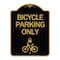 Signmission Bicycle Parking W/ Cycle and Lock, Black & Gold Aluminum Sign, 18" x 24", BG-1824-24321 A-DES-BG-1824-24321 - alternate 1